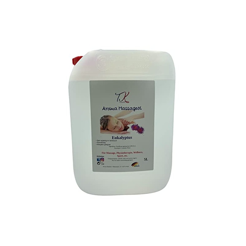 1 Litre Aroma Massage Oil - Eucalyptus for Massage, Physiotherapy,