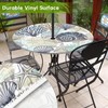 Britown Coastal Beach Round Outdoor Tablecloth with Umbrella Hole, Plaid