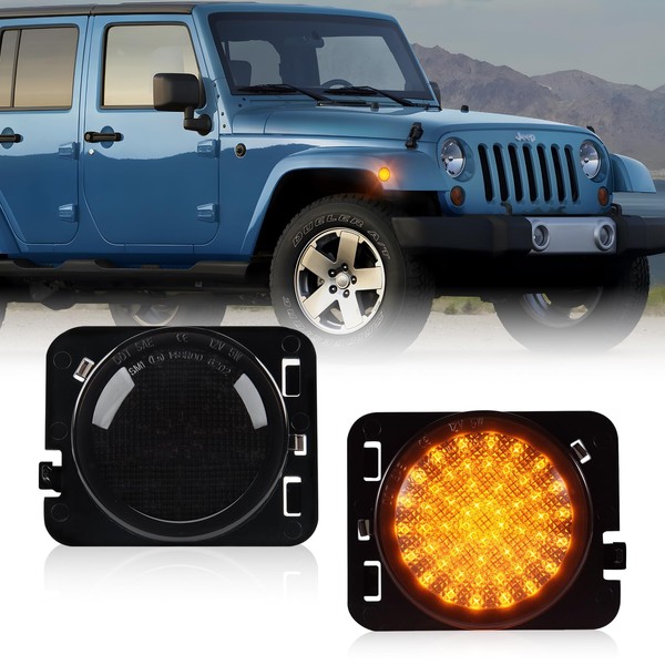 POPMOTORZ LED Side Indicator Indicator for J-eep Wrangler JK 2007-2015