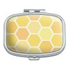 Yellow Honeycomb Pattern Rectangle Pill Case Trinket Gift Box