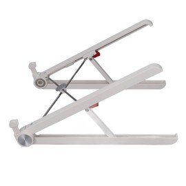 Liftable Laptop Stand Triangular Structure Overhanging Skeleton Adjustable Foldable Laptop Stand with Telescopic Baffle White