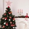 VEYLIN Christmas Tree Topper,20CM Gold Glittered Star Christmas Tree Topper