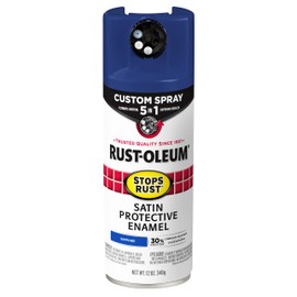 Rust-Oleum 376881 Stops Rust Custom Spray 5-in-1 Spray Paint, 12 oz, Satin Sapphire