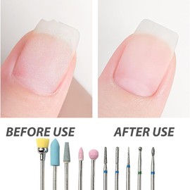 JCUGSBS 10 Pieces Nail Drill Attachments Professional Ceramic Tungsten Alloy Nail Cutter Bits Nail Cutter Bits Nail Cutter Gel Nails Accessories Remove Gel Acrylic Cuticles for Manicure Pedicure