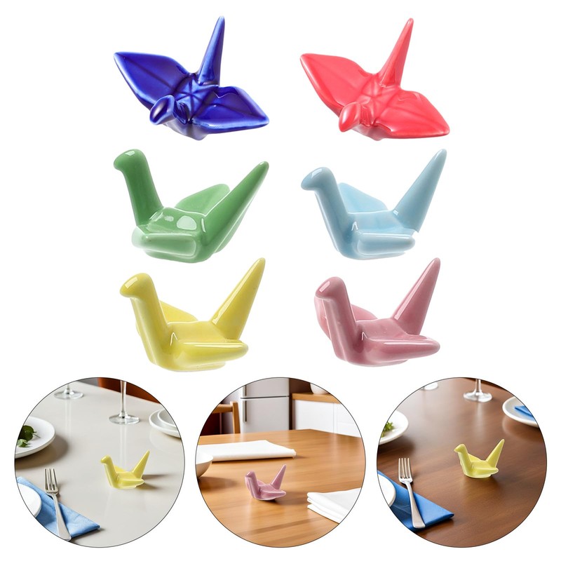 HINTRMENT 6pcs Chopsticks Rack Chopsticks Rest Crane Paper Crane Shaped