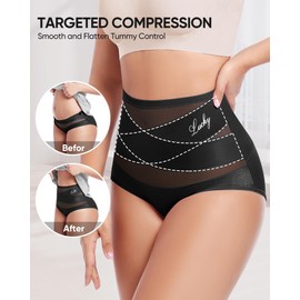 MIOTAN Women's Underwear 4 Pack High Waisted Tummy Control Ladies Panties Postpartum Compression Shaping,Mult-XXXL