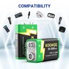 KOOAQQ 2-Pack Rechargeable 9v Batteries, USB-C Recharge with 2 in