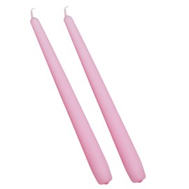 G Decor Pack of 10 or 20 Coraline Tall Candlesticks, Matt Pink Dinner Candles, Church Tapers, Dinner Candles Sticks, Great for Weddings (Pink Set of 2)