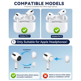 TNSNK Replacement Ear Tips for Airpods 2nd/1st Generation with Cleaning Kit & Storage Box (XS (4 Pair White))