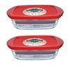 Pyrex O'Cuisine Borosilicate Glass Rectangular Dish with Plastic Lid 1.1L