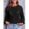 Saodimallsu Women's Crew Neck Mesh Long Sleeve Tops Plain Elegant