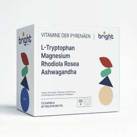 L-Tryptophan Magnesium Ashwagandha Rhodiola – Management von Emotionalem Gleichgewicht und Energie, 4 Nahrungsergänzungen in 1 Packung für Mentales Wohlbefinden und Vitalität I 28 Tagesdose
