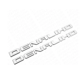 2X Denali HD Side Door Tailgate Letter Nameplate Emblem Badge 3D Replacement for Denali (Chrome)