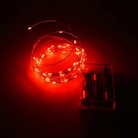 YunDing Battery Operated String Lights, Led String Lights with 8 Flashing Modes and 8-16 Hours Timer(1Pcs,Red)