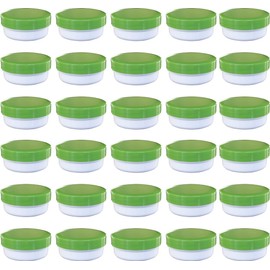 30 ointment cans, flat, 12 ml capacity with green lid