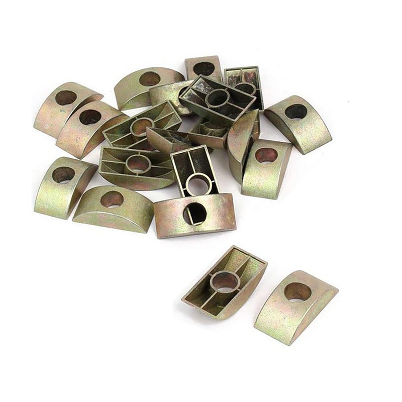 20pcs 8mm Hole Diameter Metal Half Moon Nut Furniture Connector