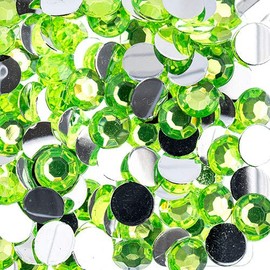 1000 Pieces Peridot Acrylic Round Flat Back Rhinestones 8mm (ss39) Used for Jewelry Making, DIY Crafts, Nail Art, Face Art, Clothes, Shoes, Bags