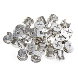 LC LICTOP 14.6mm/ 0.57" Dia 9.5mm/0.37'" height Cam Fittings Lock Furniture Cabinet Connectors Hardware Bolts Silver-30 Pcs