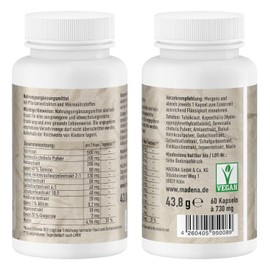 MADENA SiboVital, Pflanzlicher Komplex bei SIBO zur Unterstützung der Darmschleimhaut, 60 Kapseln mit Tulsi, Amla, Baikal-Helmkraut, Knoblauch & Niacin, vegan