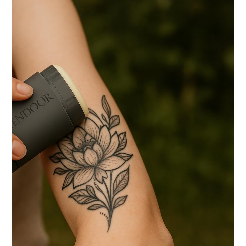 GREENDOOR Tattoo Pflege Stick Set 34g, Nachfüllsystem mit Case, Vegan,
