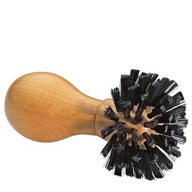 cilio Barista Portafilter Brush, Portafilter Cleaning Brush Made of Beech Wood, for Coarse Pre-Cleaning, Plastic Bristles, Rounded Brush Head Diameter 6 cm, Length 10.2 cm