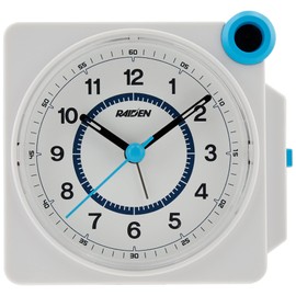 Seiko Clock NR448W Table Clock, Alarm Clock, Analog, Loud Volume, Pixis RAIDEN, Body Size: 3.4 x 3.6 x 2.4 inches (8.7 x 9.2 x 6 cm)