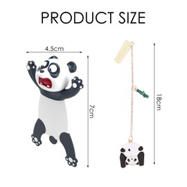 2 Pieces Cartoon Animal Bookmarks, Cute Bookmark Set, 3D Cartoon Bookmarks, Interesting Reading Bookmarks, Creative Gifts, 3D Animal Bookmarks, Suitable for Boys and Girls (Panda)