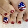 4th of July Press on Toenails Independence Day False Toenails
