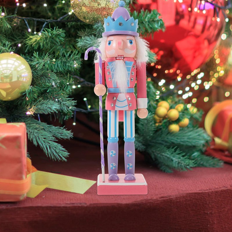 Gatuida Wooden Christmas Nutcracker Soldier: 25cm Figures Soldier Nutcracker Puppet