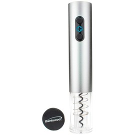 Brentwood Appliances WA2001S Electric Wine Bottle Opener with Foil Cutter, Vacuum Stopper, and Aerator Pourer, One Size, Silver