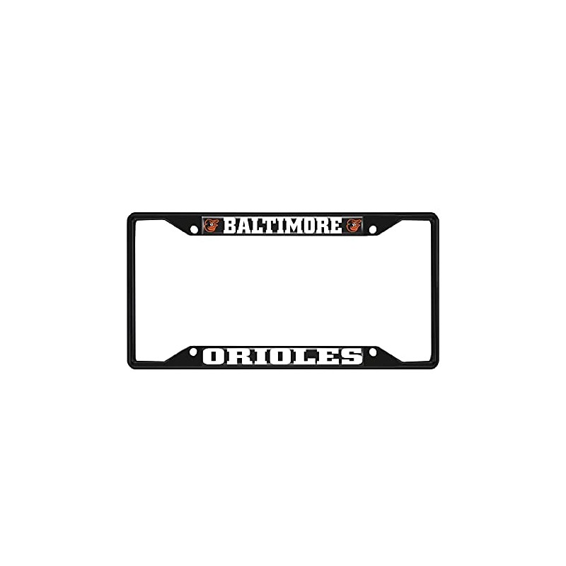 Fan Mats 31298: Baltimore Orioles Metal License Plate Frame Black