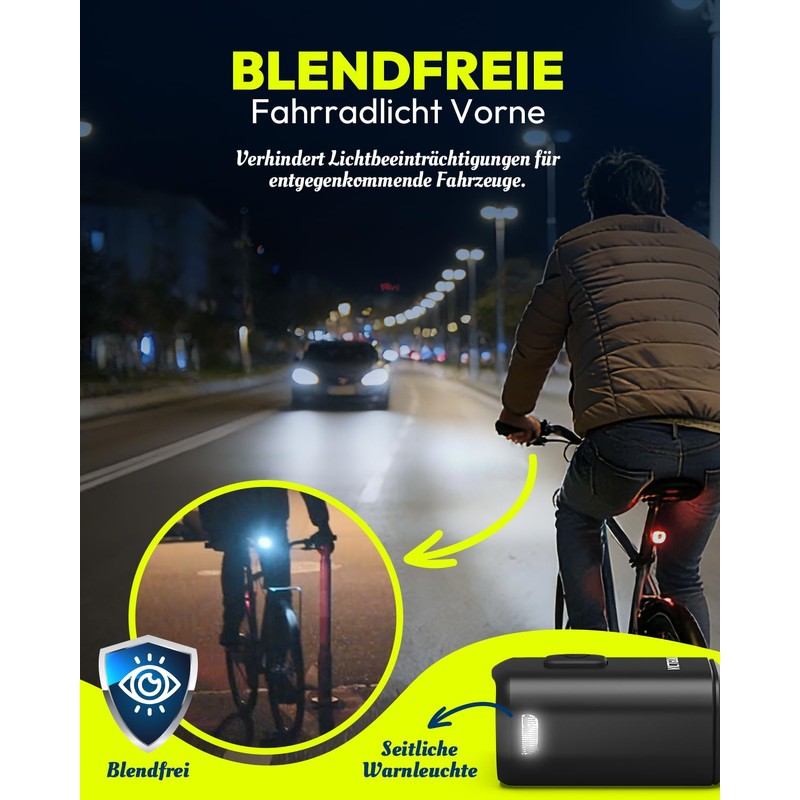 VICTGOAL Lampada anteriore per bicicletta omologata StVZO, 50 Lux LED