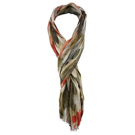TigerTie Scarf in Brown/Grey/Red/Orange/Beige Patterned Size 180 x 50 cm