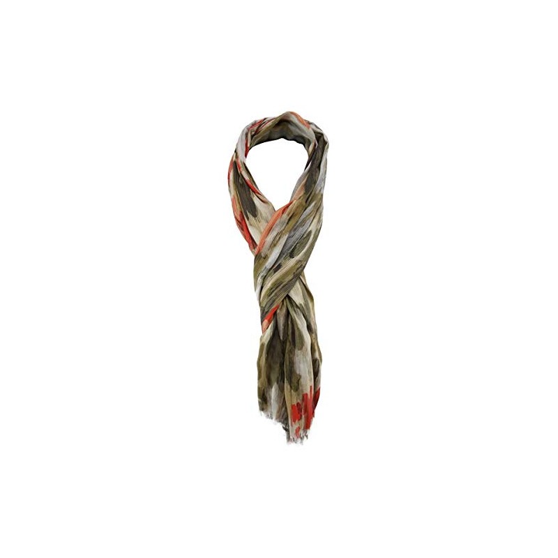 TigerTie Scarf in Brown/Grey/Red/Orange/Beige Patterned Size 180 x 50 cm