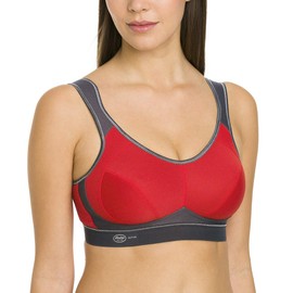 Anita Active Extreme Control Women's Sports Bra (Sport-bh Extreme Control) - Multicoloured (Red/Anthracite 276), size: 75F