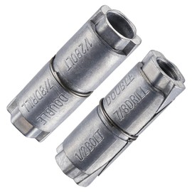 Wensilon (100 pcs)1/2x2-1/2 Outer diameter7/8 Double Expansion Anchor, Zinc Plated Double Expansion Shield Anchors, Double Expansion Shields,for Masonry, Concrete, Brick or Block