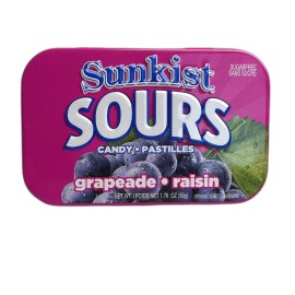 Big Sky Sunkist Sours Grapeade, Vitamin C, Sugar Free Sour Candy, 1.76 Ounce Tin - 6 ...