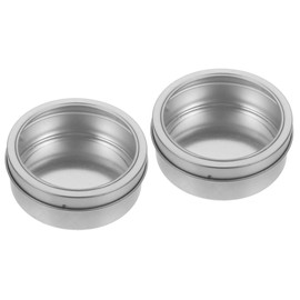 DOITOOL Pack of 2 Magnetic Storage Box Magnetic Spice Camping Spices Fridge Metal Container with Lid Jugs with Lid Container for Spices Round Container Storage Tank Jug