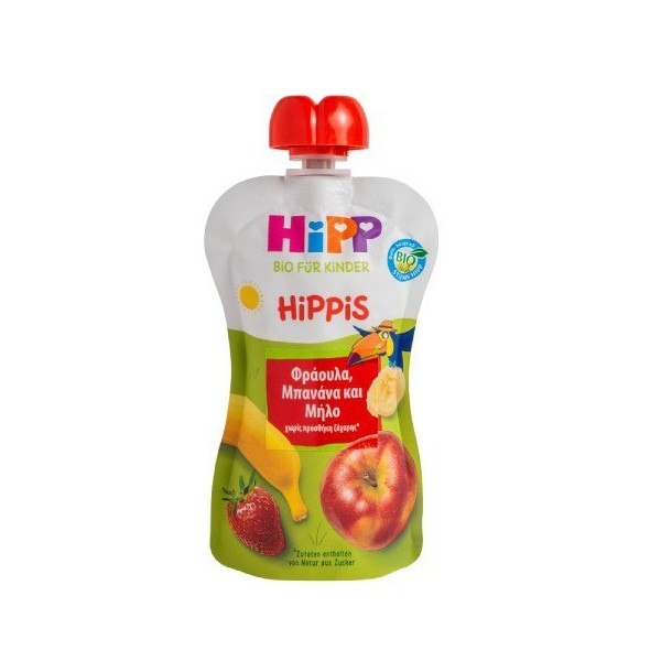 Hipp Hippis Fruit pulp Strawberry, Banana & Apple, 100gr