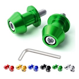 Set of 2 Stand Hooks, 6 Colors, M10, 0.4 inches (10 mm), Motorcycle, Rear Hexagonal Key Stand, Stand, Aluminum, Racing Stand, Shaving, Yamaha, Left/Right, Honda, Suzuki, General Purpose (Green)