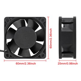 Diitao 2PCS EC 20V-230V 60mm x 60mm x 25mm Cooling Fan Dual Ball Bearings High Speed Cooling Fan (2.36"x2.36"x0.98")