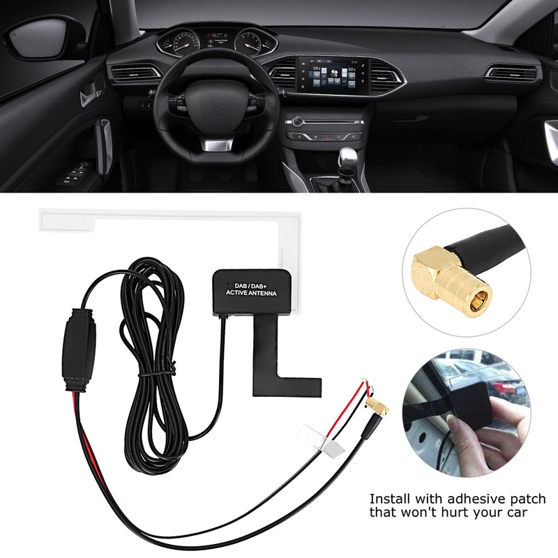 Car 3Meters Wire 20db Digital Radio Patch Concealed Antenna Adhesive