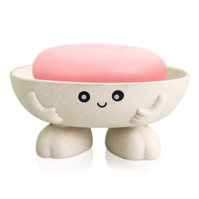 WOOVEEWIND Eco-Friendly Plant Fibres Soap Dish, Lovely Kids Soap Holder,