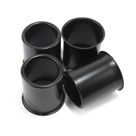 Rheedal 4Pcs 3.19inch Stainless Trailer Wheel Center Caps Push Through 3.19" Bore 3.6" Tall Open End Hub Cap for Truck SUV RV Wheel Rim, Matt Black Wheel Cover