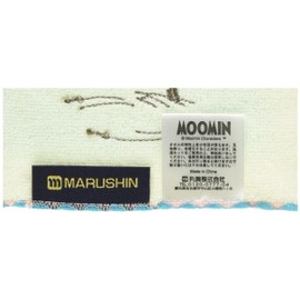 Marushin 1405022100 Moomin Hand Towel, Loose at the Seaside, Cotton, Full Embroidery