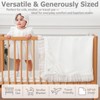 Pinuotu Silky Tencel Hooded Baptism Christening Blanket, Cross Gift, 40x40