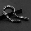 Ushinelit Retro Stainless Steel Bracelet Twist Rope Chain, Antique Black