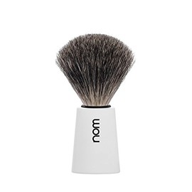 Nom – Shaving – Pure Badger Hair Brush – Carl – Plastic White