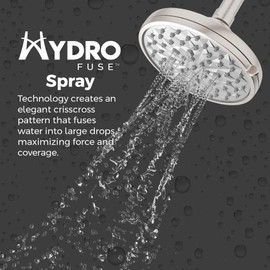Pfister HydroFuse Shower Head, Shower Arm Not Included, 6-Function, 2.5 GPM, Spot Defense Brushed Nickel Finish, 015HF01GS