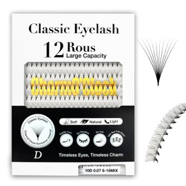 CharmO'clock 10D Mega Volume Lash Extensions 0.07mm Thickness 8-16mm Mixed Length Premium Cashmere Lashes Super Matte Black Finish For Professional Volume Specialists(10D 0.07 8-16mm)